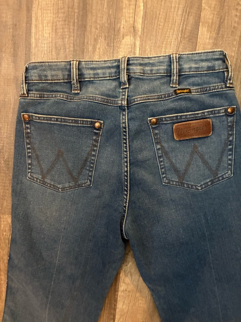 Wrangler Blue Bootcut Jeans with Back Pocket Detail